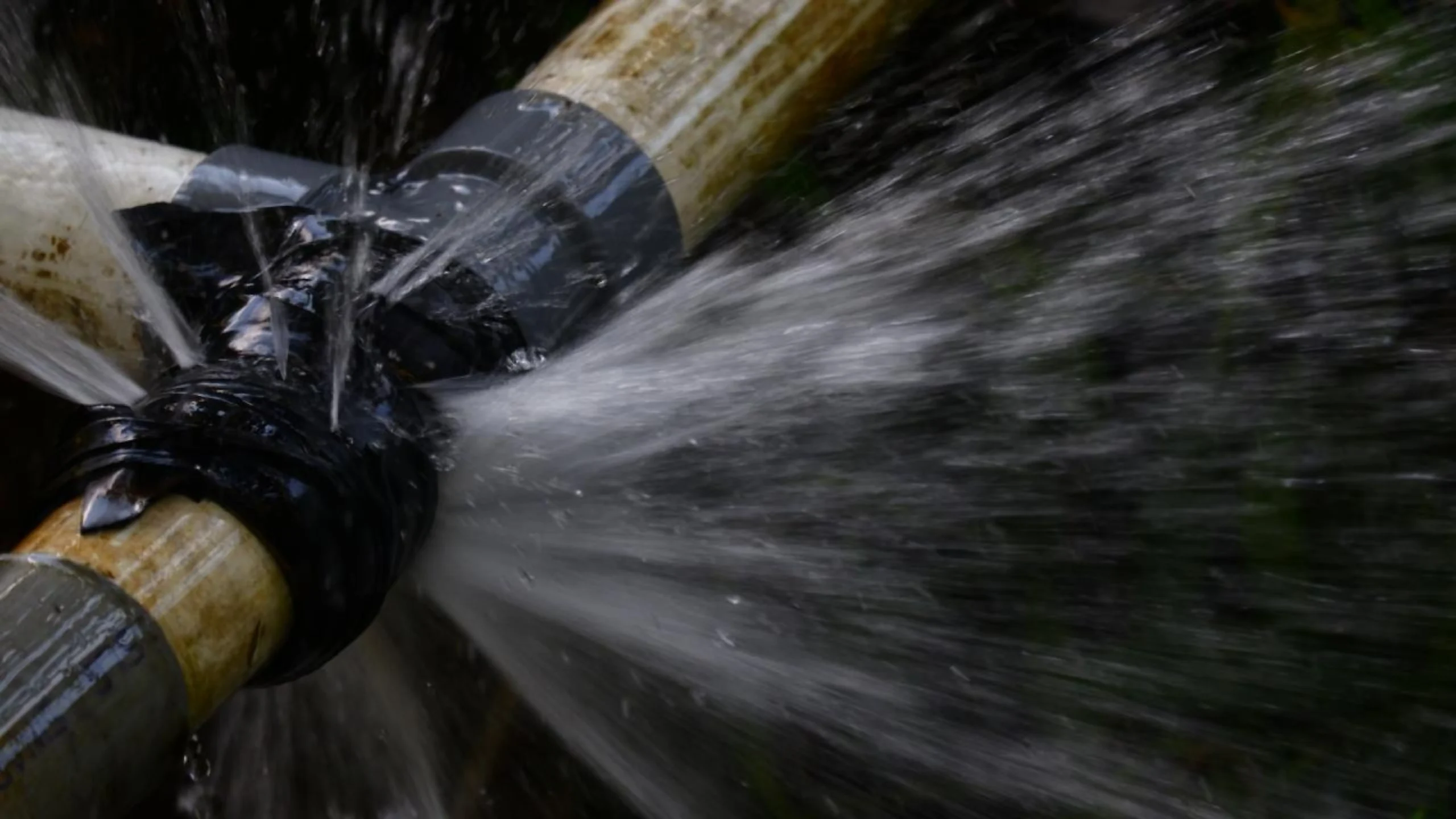 Burst water pipe causing a major leak requiring emergency repair in Emerald, Queensland.